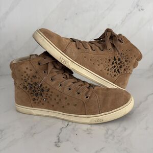 UGG Gradie Deco Studs Tan Suede Sneaker Ankle Boot 9.5